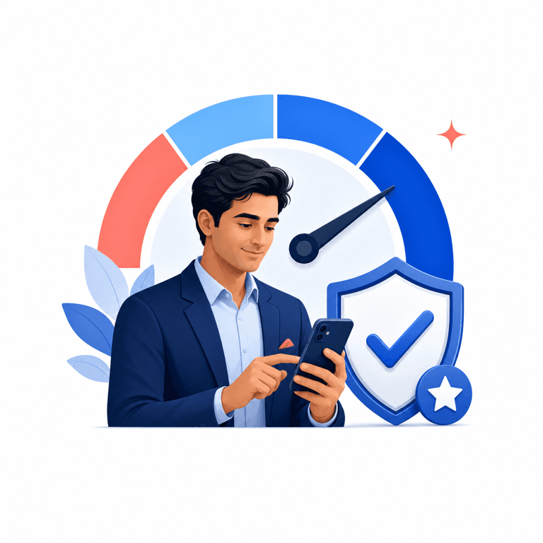 Credit score analysis and protection illustration